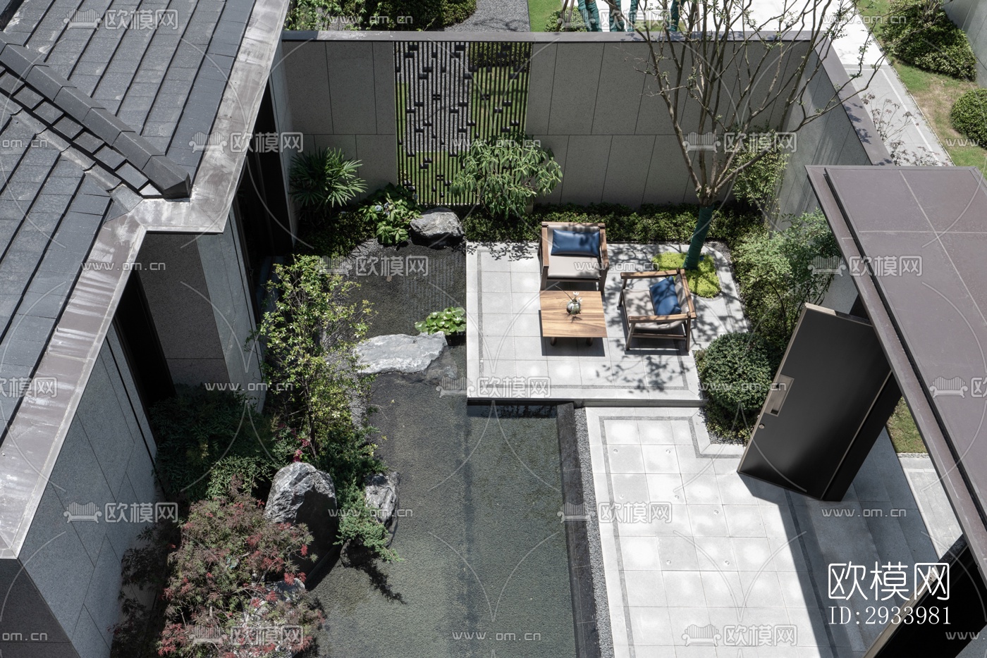 新中式别墅效果图下载（渲染图2）