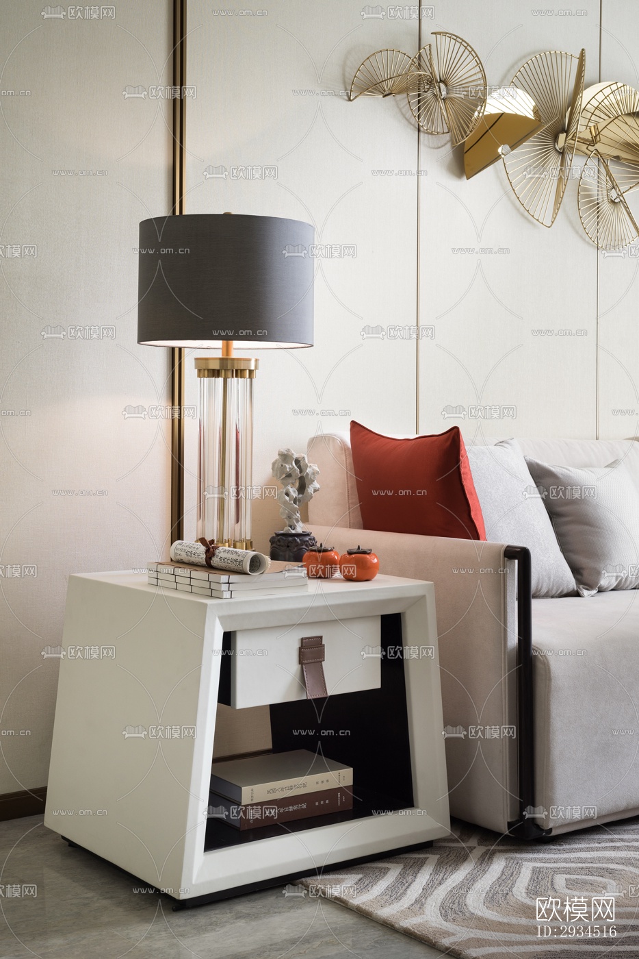 新中式平层效果图下载（渲染图19）