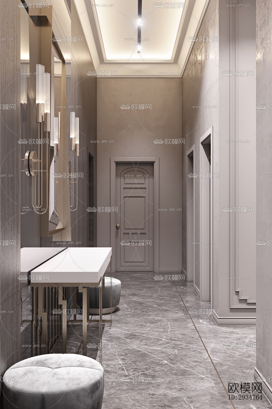 现代平层效果图下载（渲染图9）