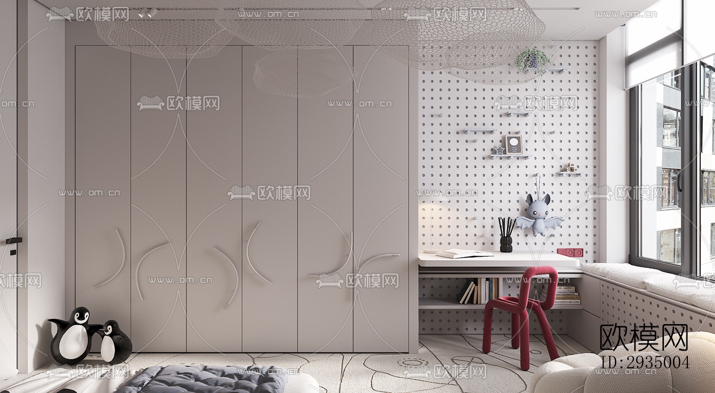 现代平层效果图下载（渲染图4）