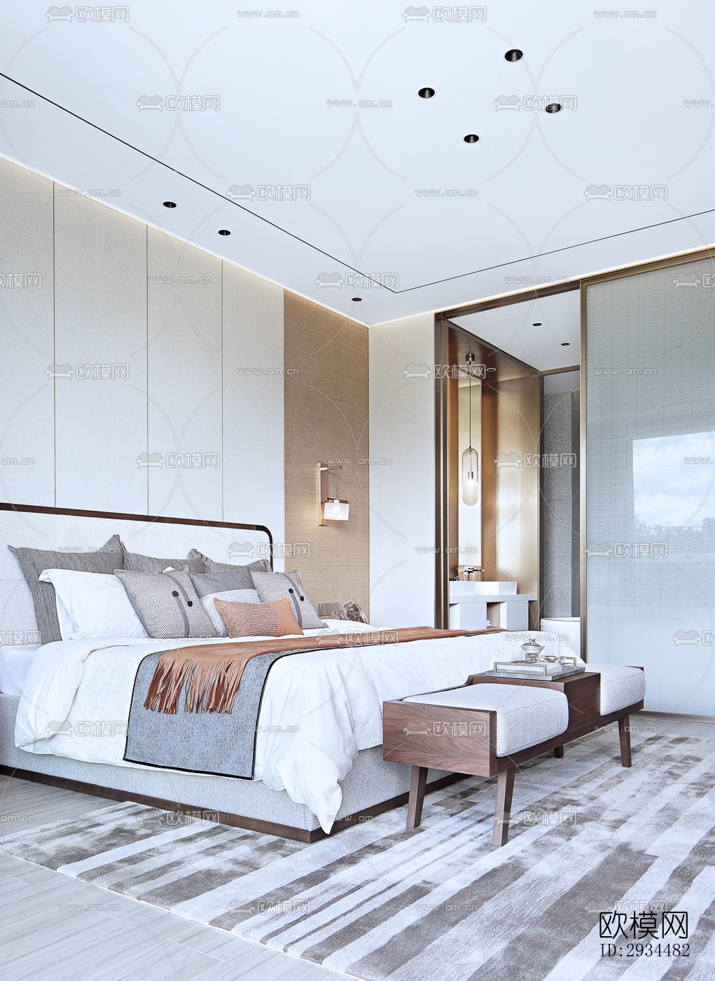 新中式平层效果图下载（渲染图8）