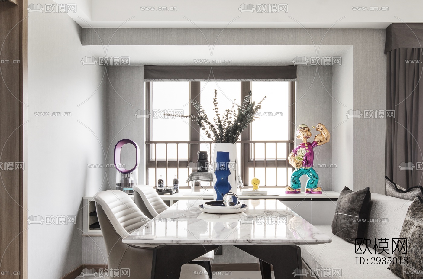 现代平层效果图下载（渲染图11）