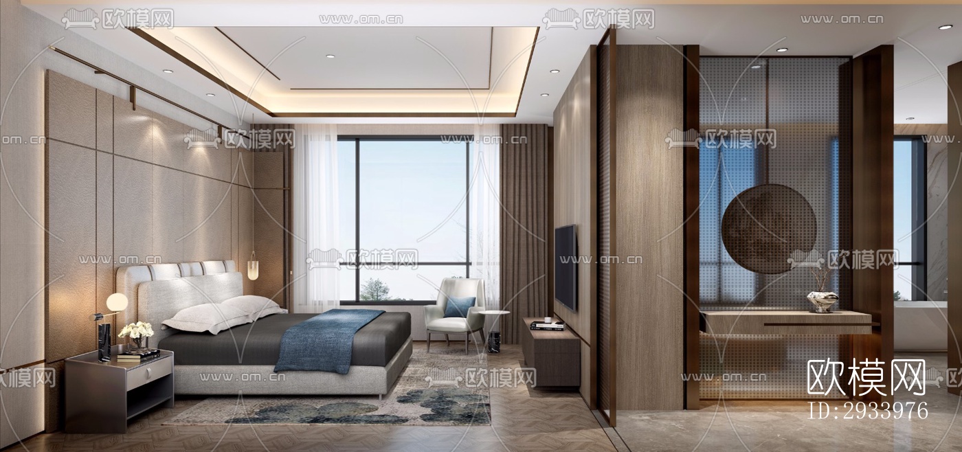 新中式别墅效果图下载（渲染图11）