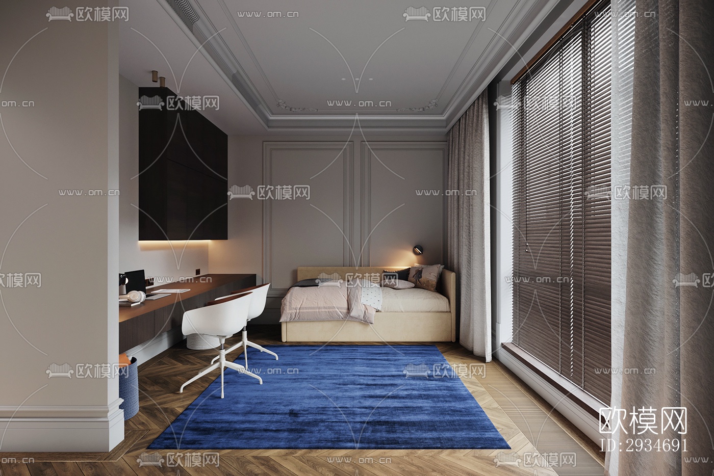欧式平层效果图下载（渲染图1）