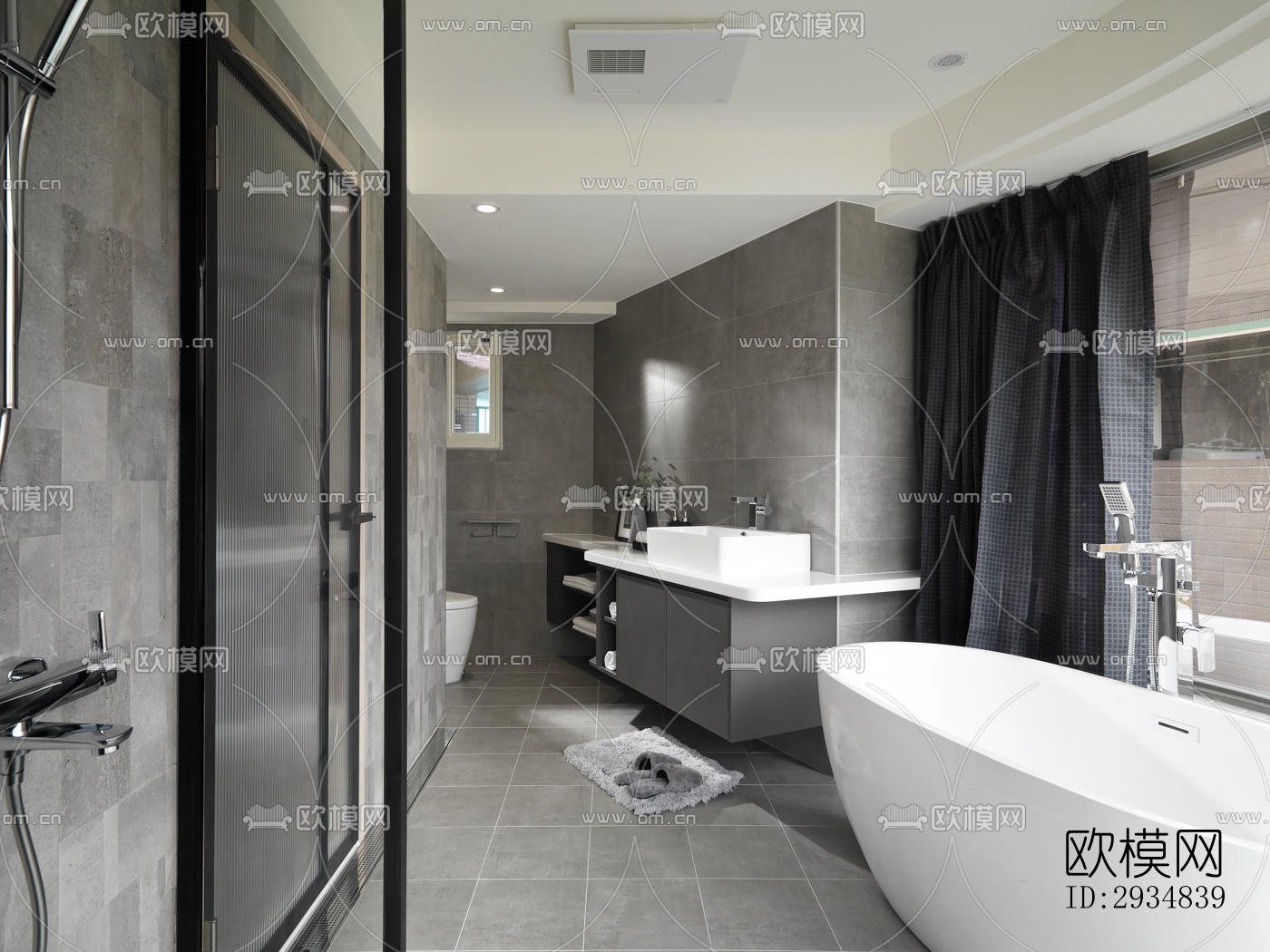 现代平层效果图下载（渲染图15）