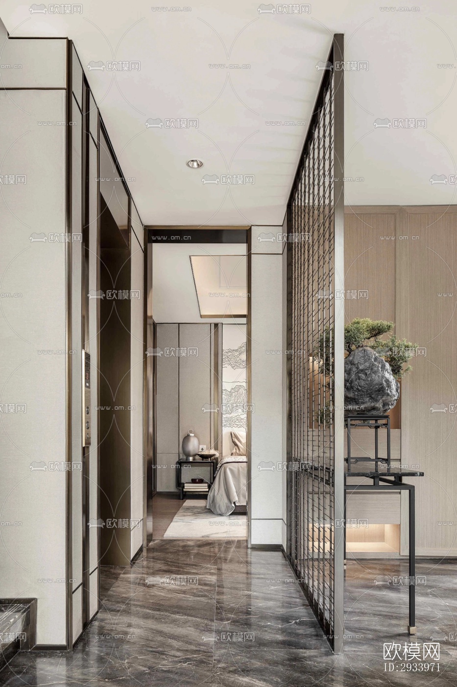 新中式别墅效果图下载（渲染图1）