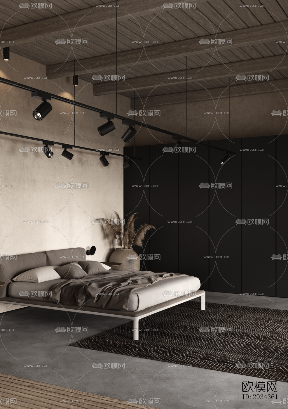 侘寂平层效果图下载（渲染图4）