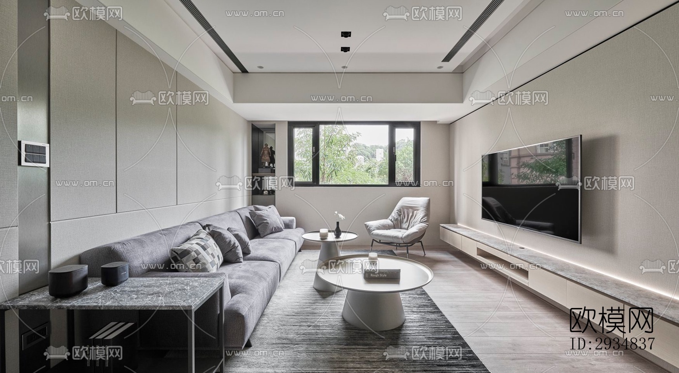 现代平层效果图下载（渲染图10）