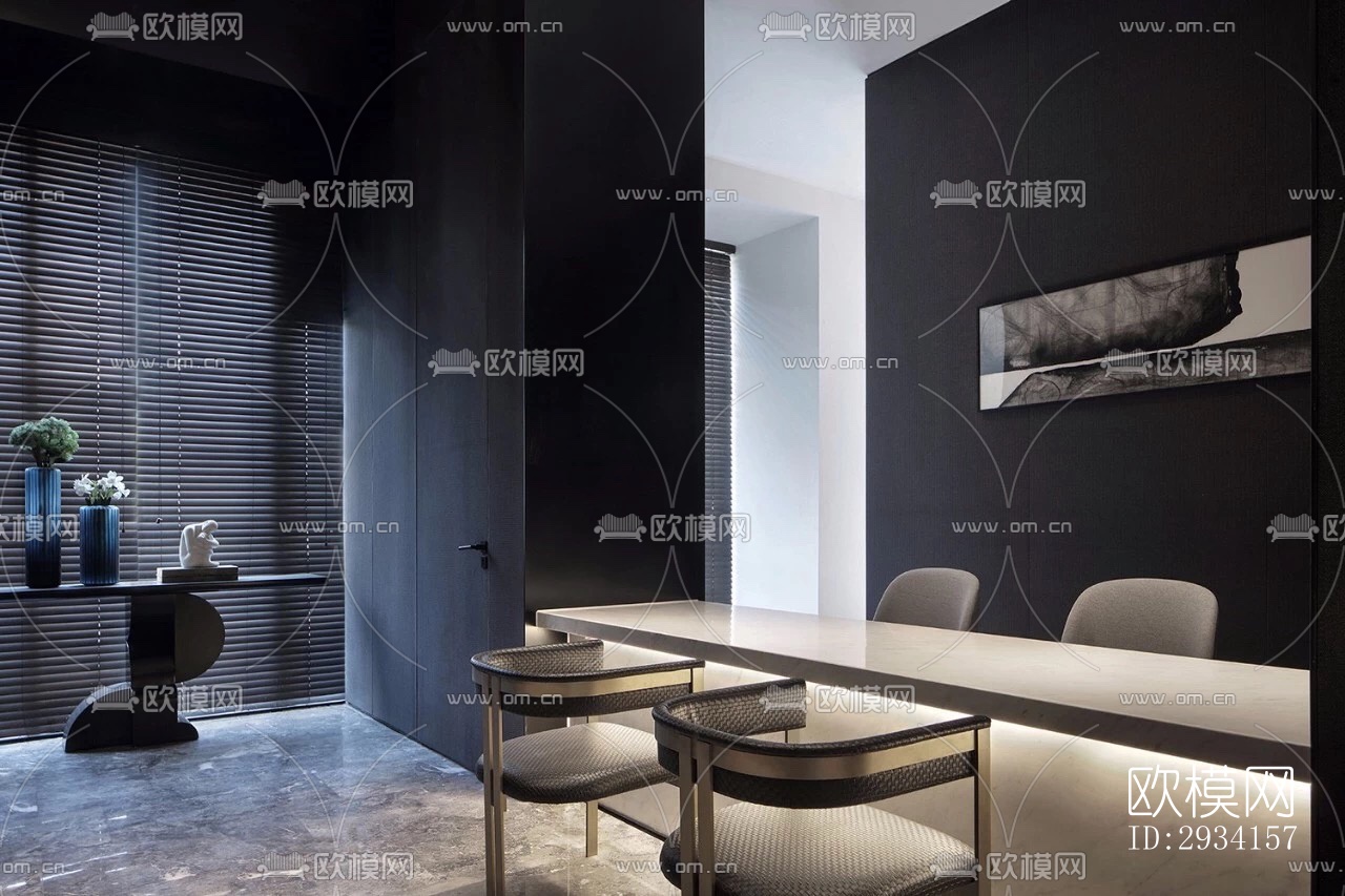 高级灰别墅效果图下载（渲染图12）