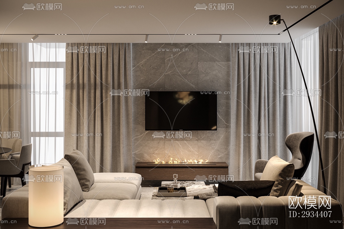 北欧平层效果图下载（渲染图4）