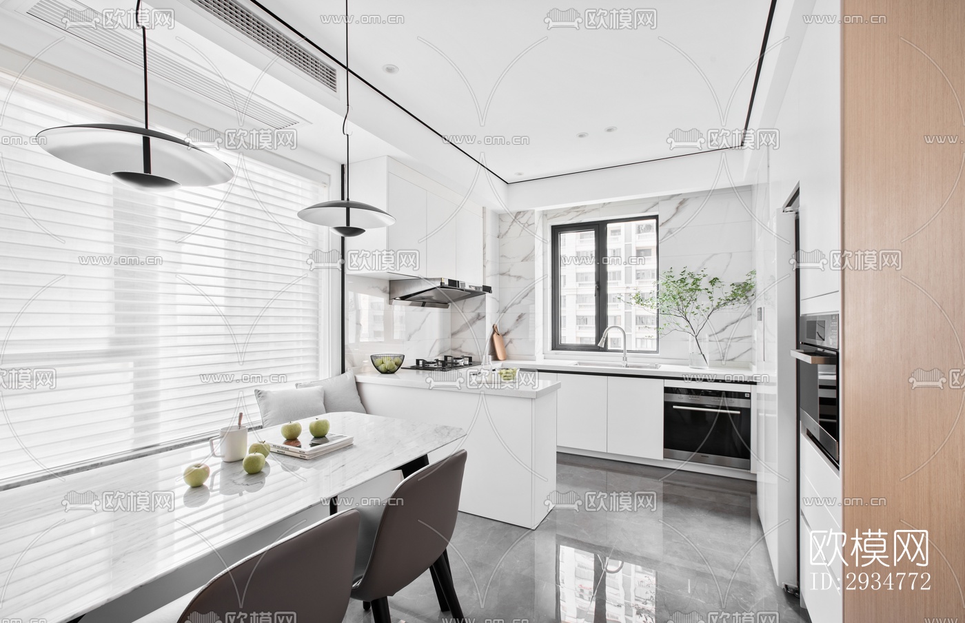 现代平层效果图下载（渲染图19）