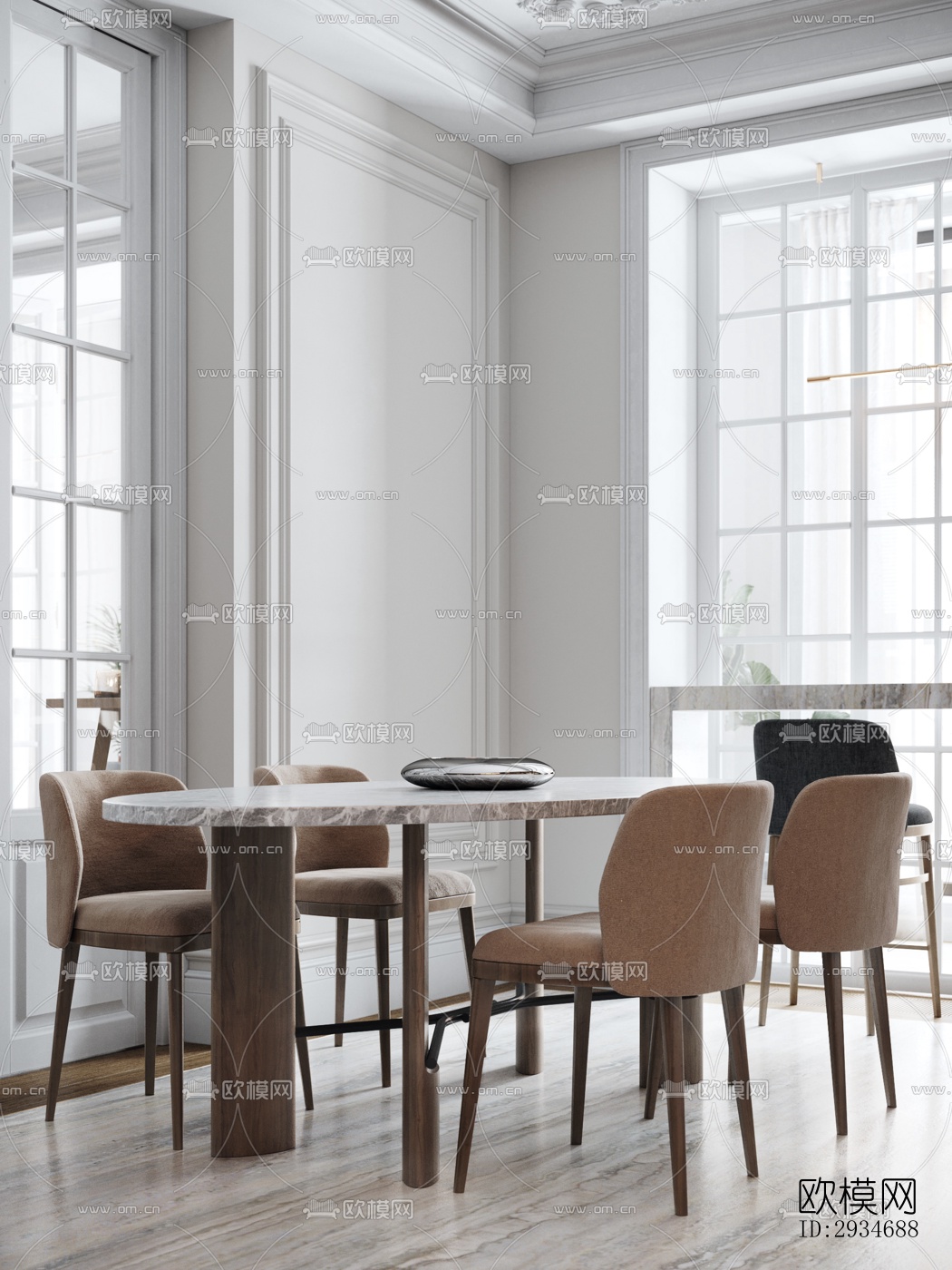 欧式平层效果图下载（渲染图10）