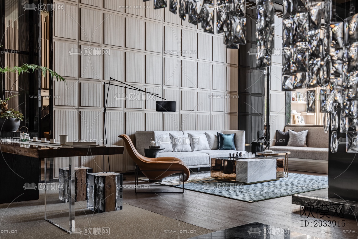 新中式别墅效果图下载（渲染图16）