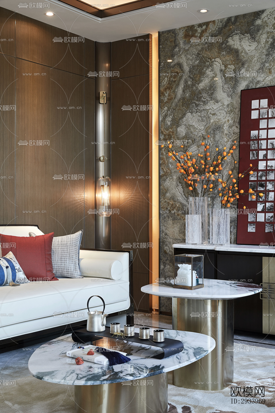 新中式别墅效果图下载（渲染图18）