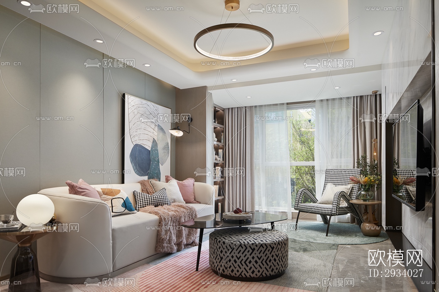 新中式别墅效果图下载（渲染图11）