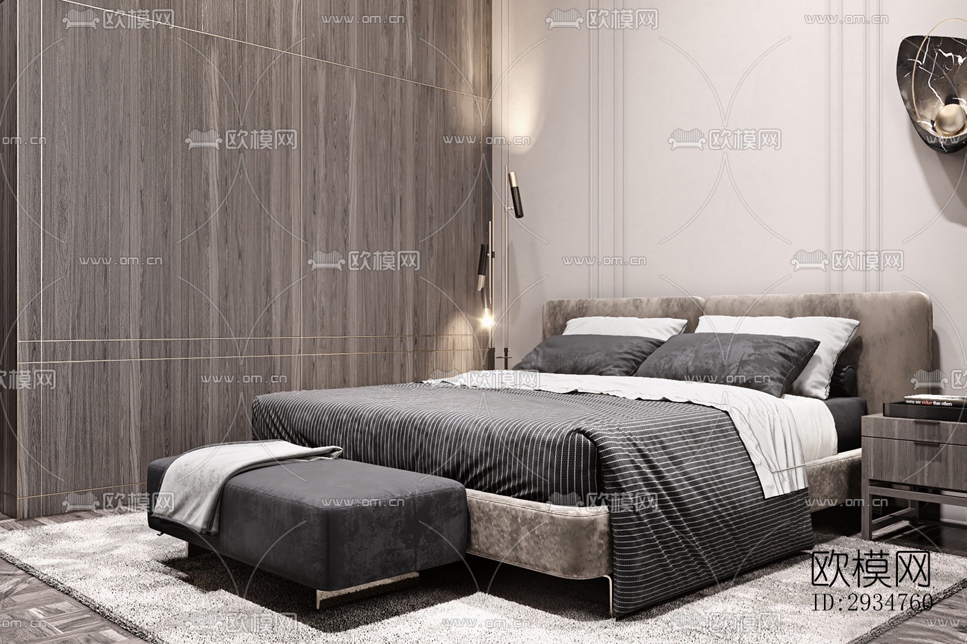 现代平层效果图下载（渲染图8）