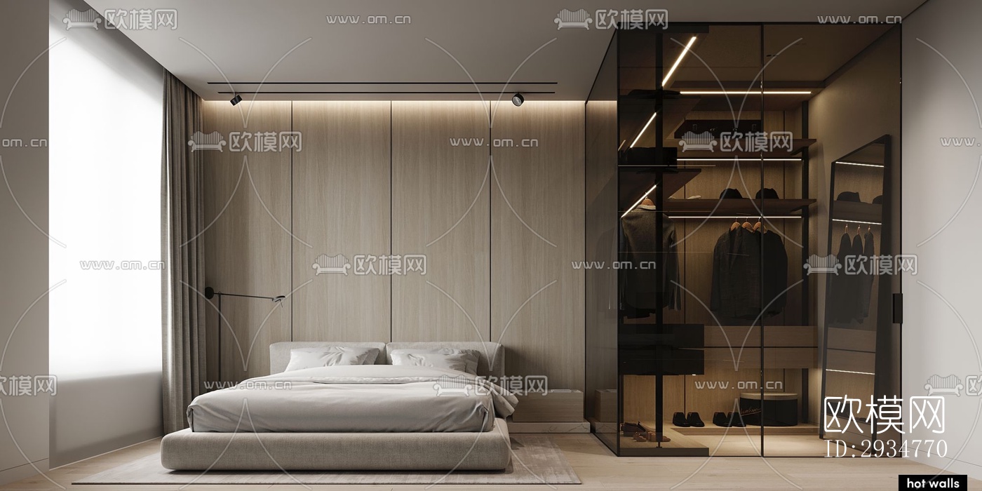 现代平层效果图下载（渲染图14）