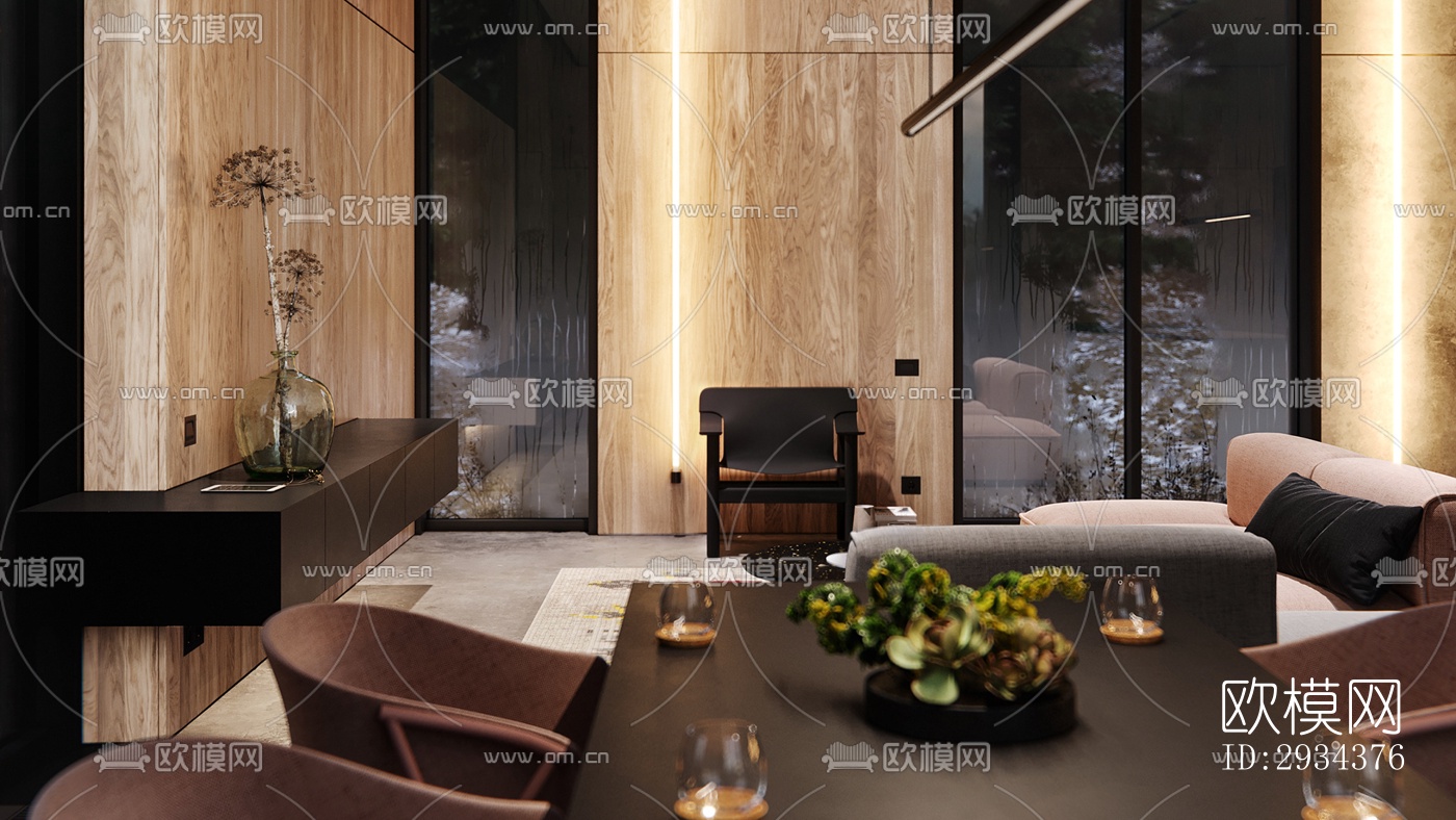 侘寂平层效果图下载（渲染图15）