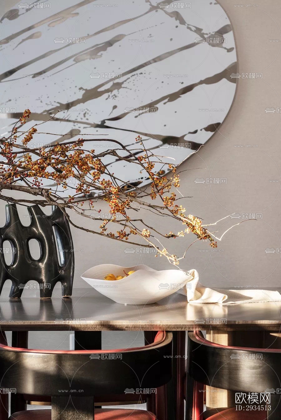 新中式平层效果图下载（渲染图20）