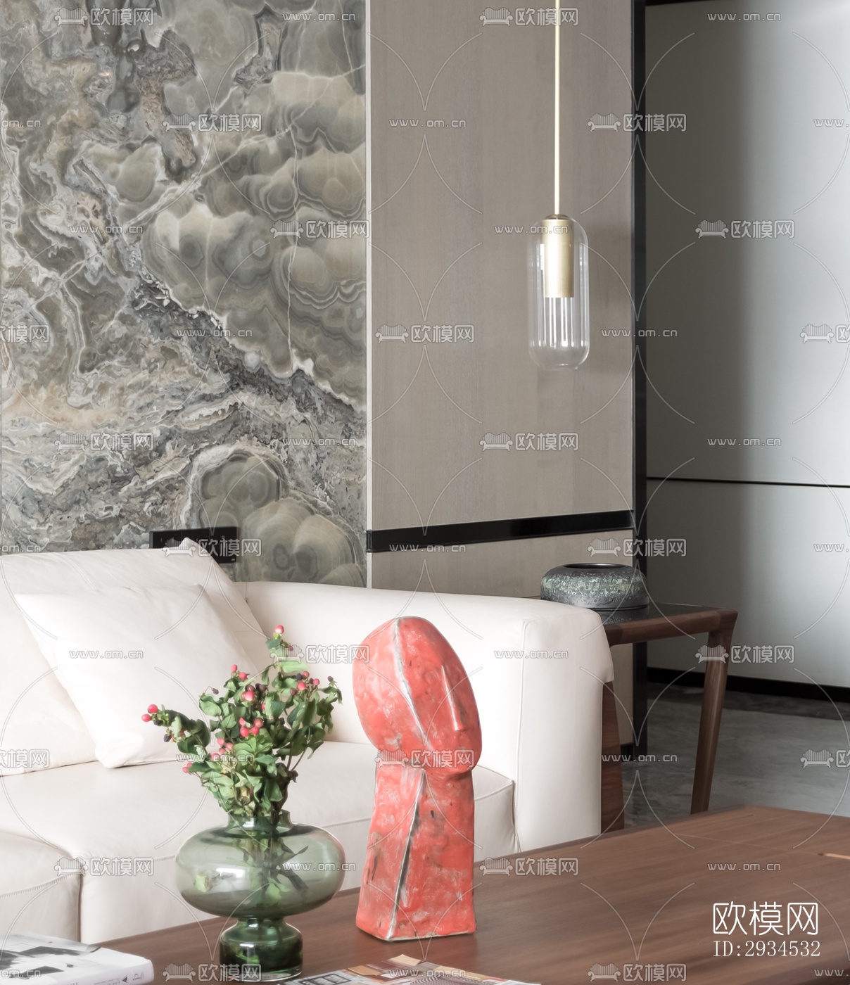 新中式平层效果图下载（渲染图14）