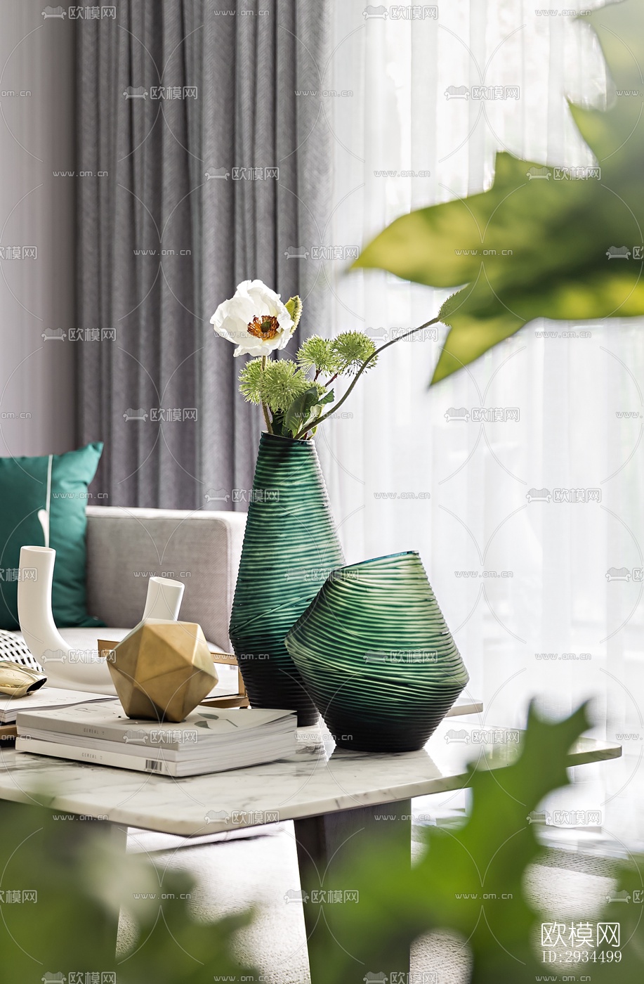 新中式平层效果图下载（渲染图13）