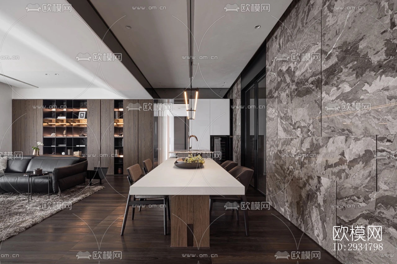 现代平层效果图下载（渲染图20）