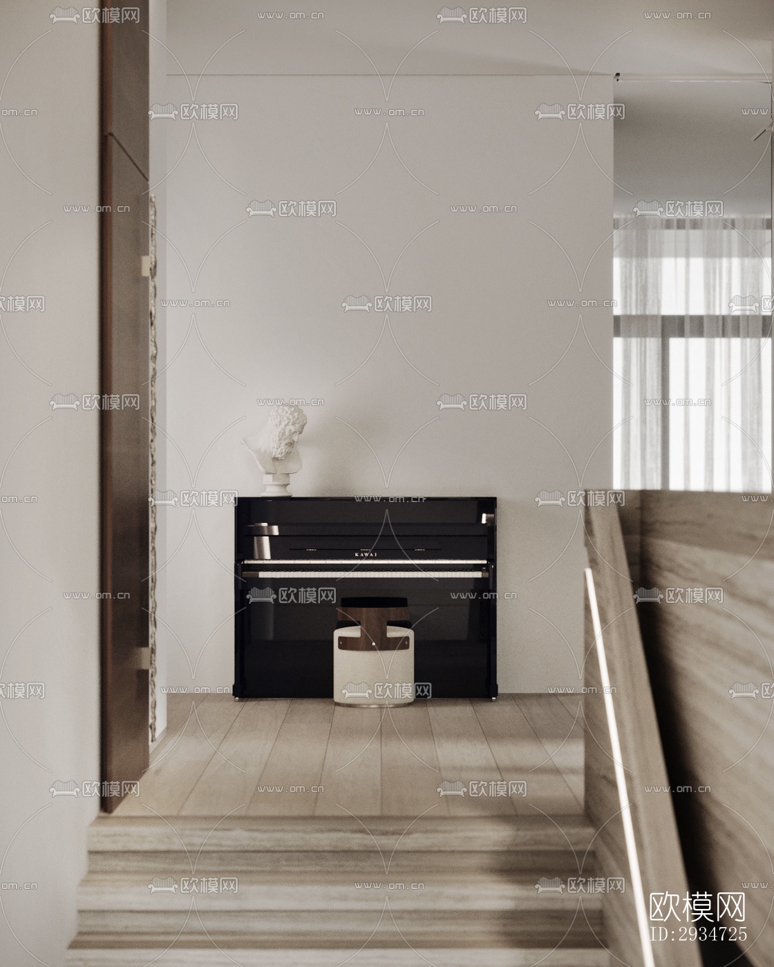 现代平层效果图下载（渲染图6）