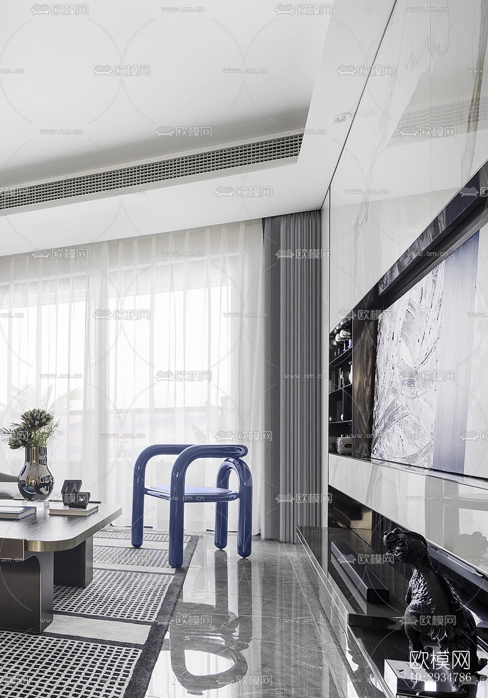 现代平层效果图下载（渲染图18）