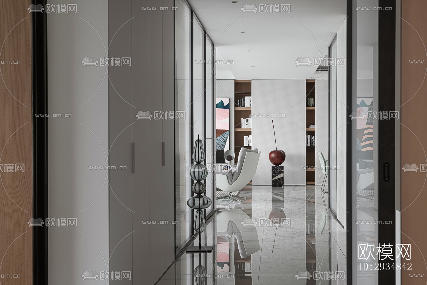 现代平层效果图下载（渲染图10）