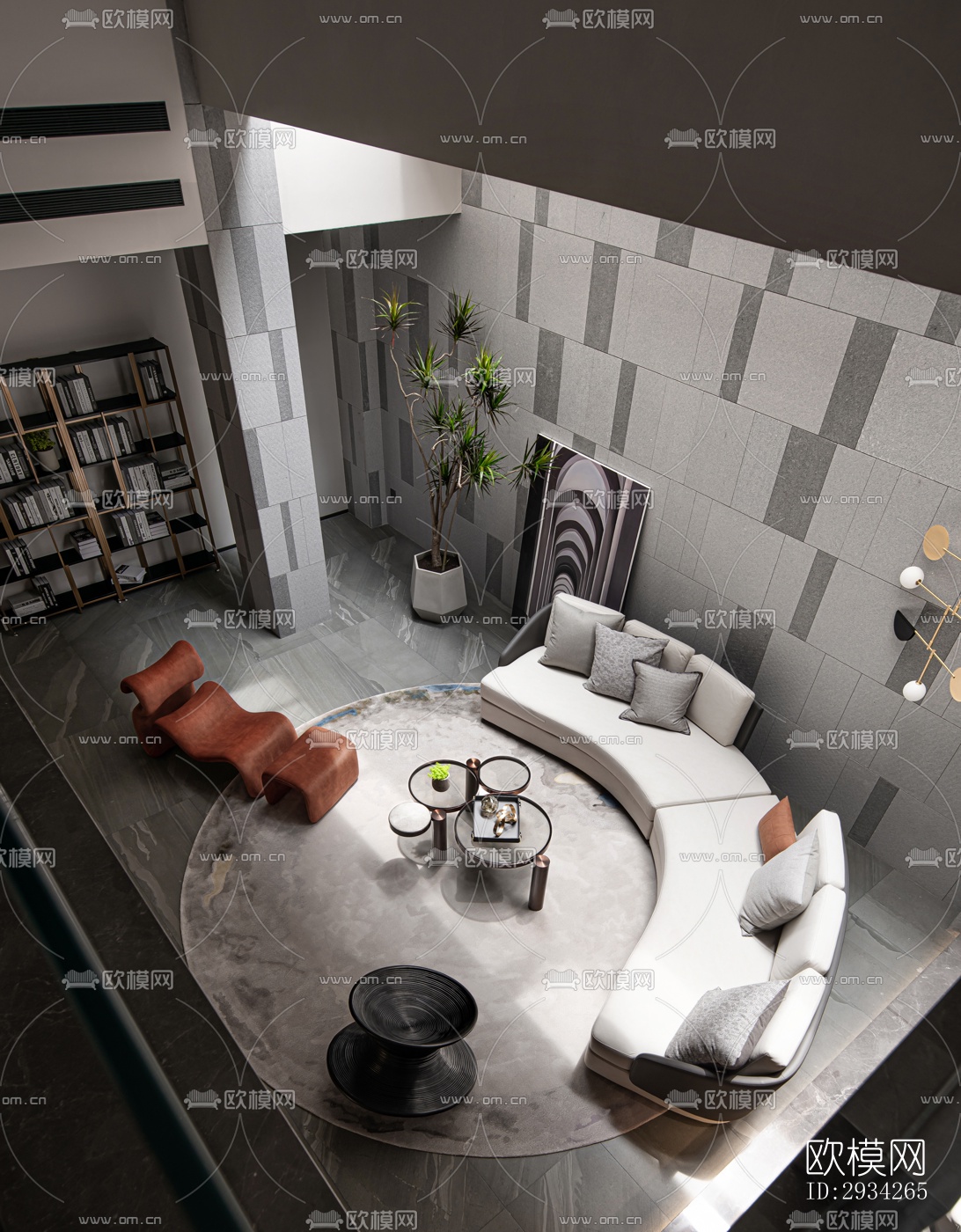 现代复式效果图下载（渲染图13）