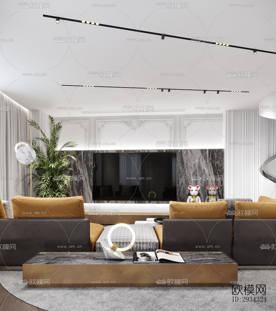 现代复式效果图下载（渲染图16）