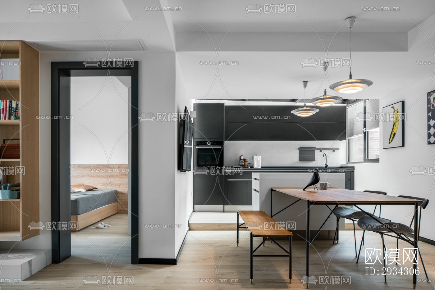 现代复式效果图下载（渲染图5）