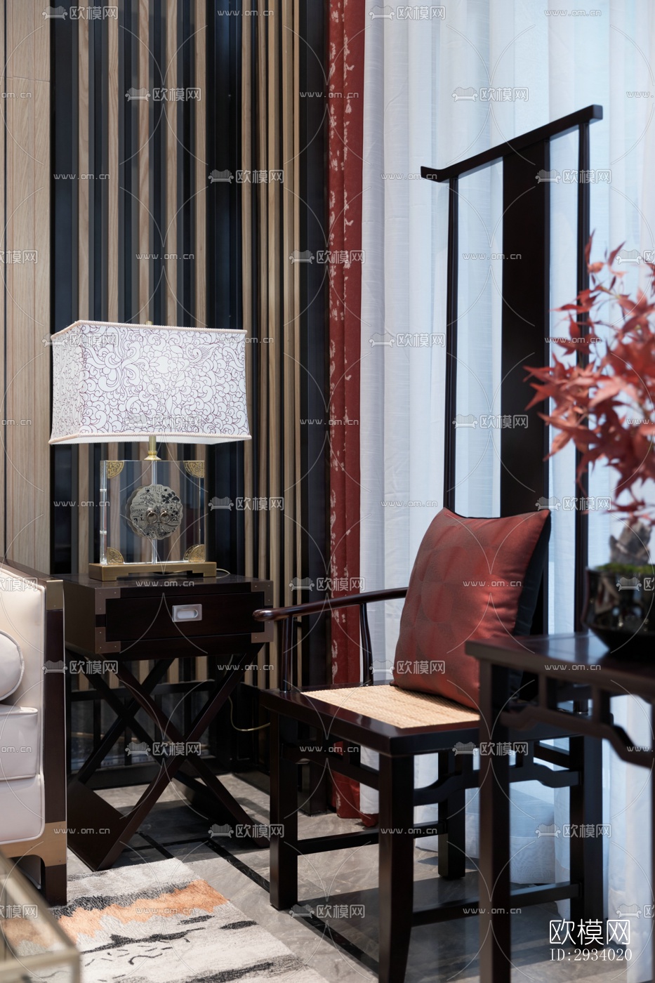 新中式别墅效果图下载（渲染图7）