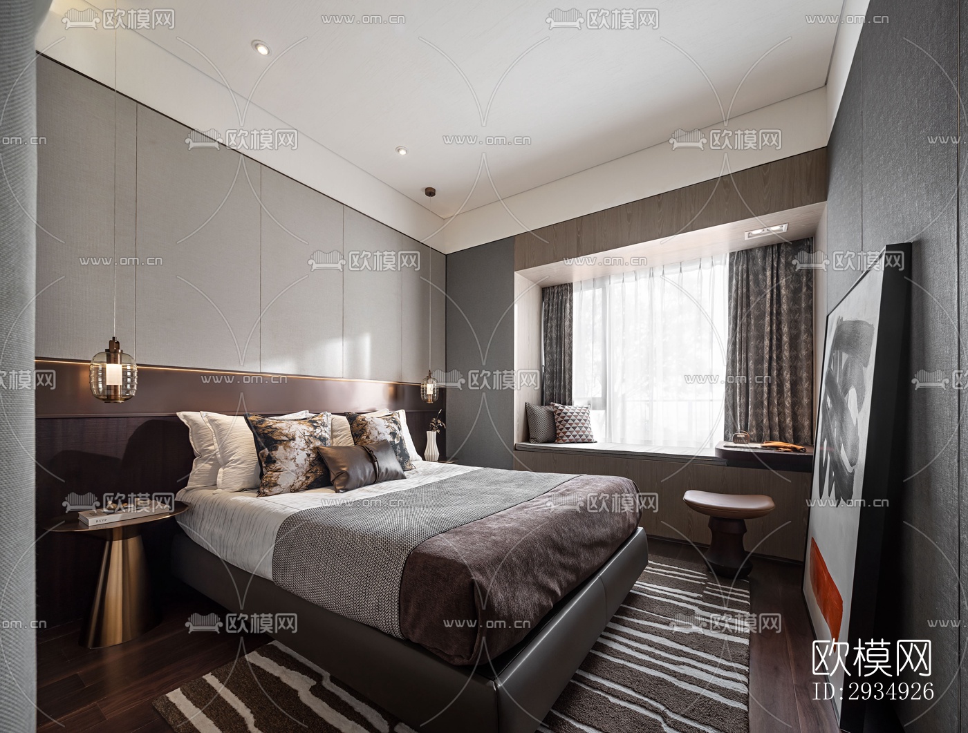 现代平层效果图下载（渲染图5）