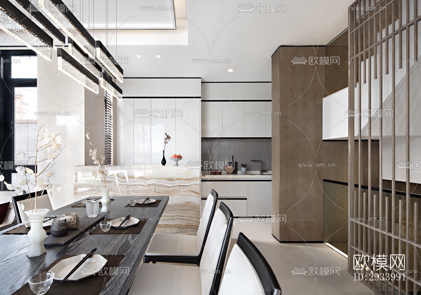 新中式别墅效果图下载（渲染图16）