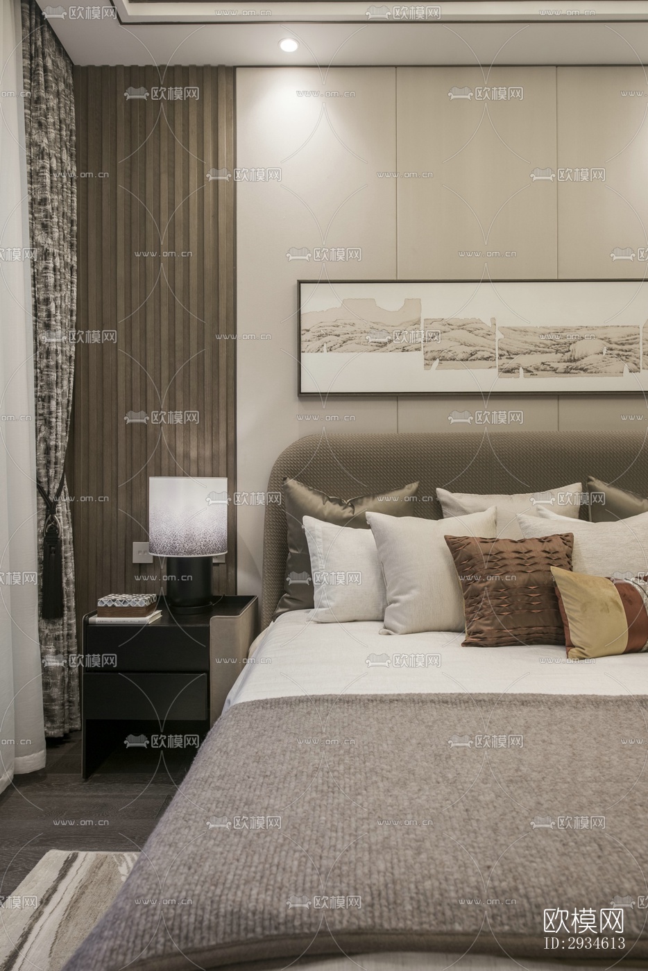 新中式平层效果图下载（渲染图10）