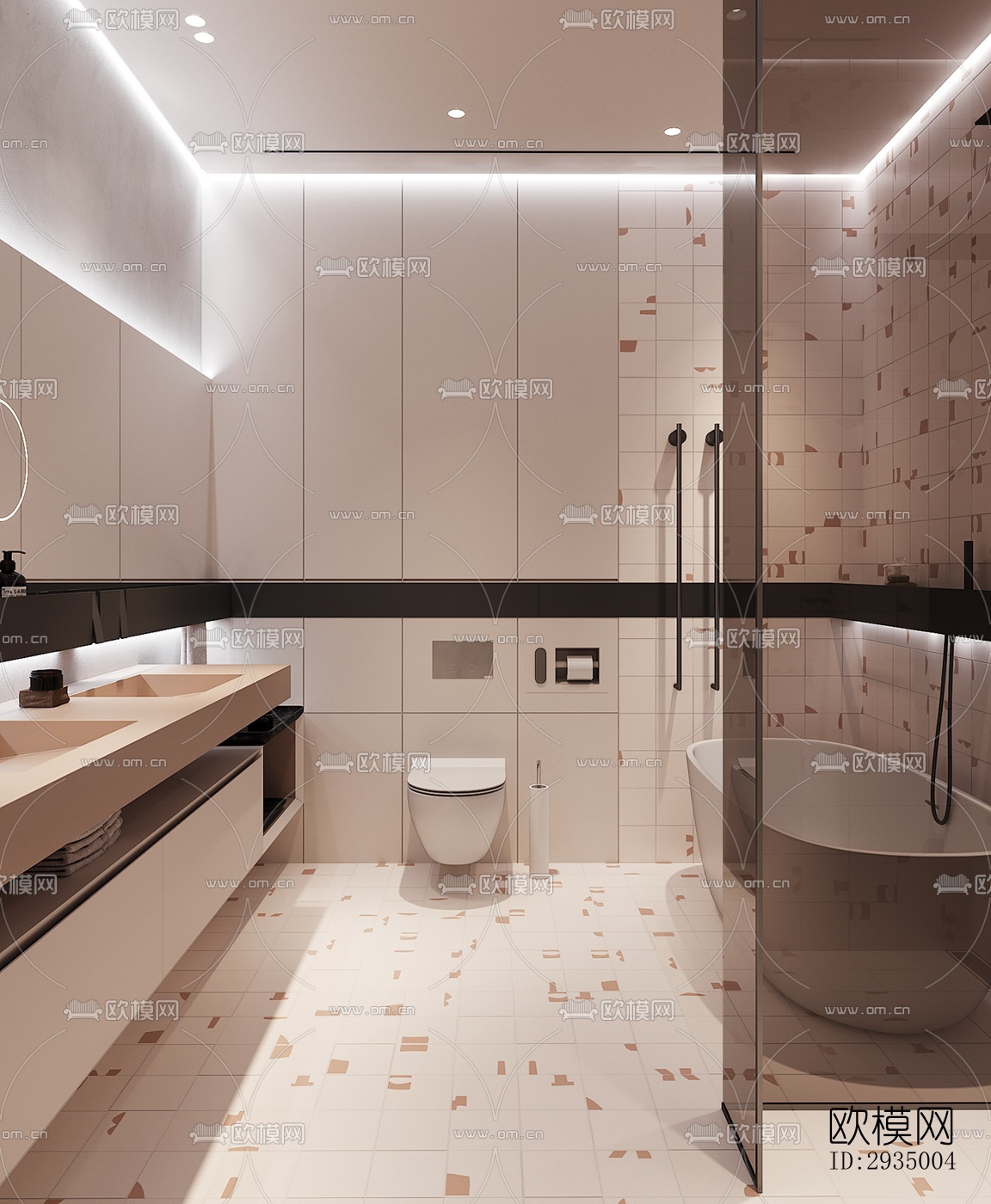 现代平层效果图下载（渲染图7）