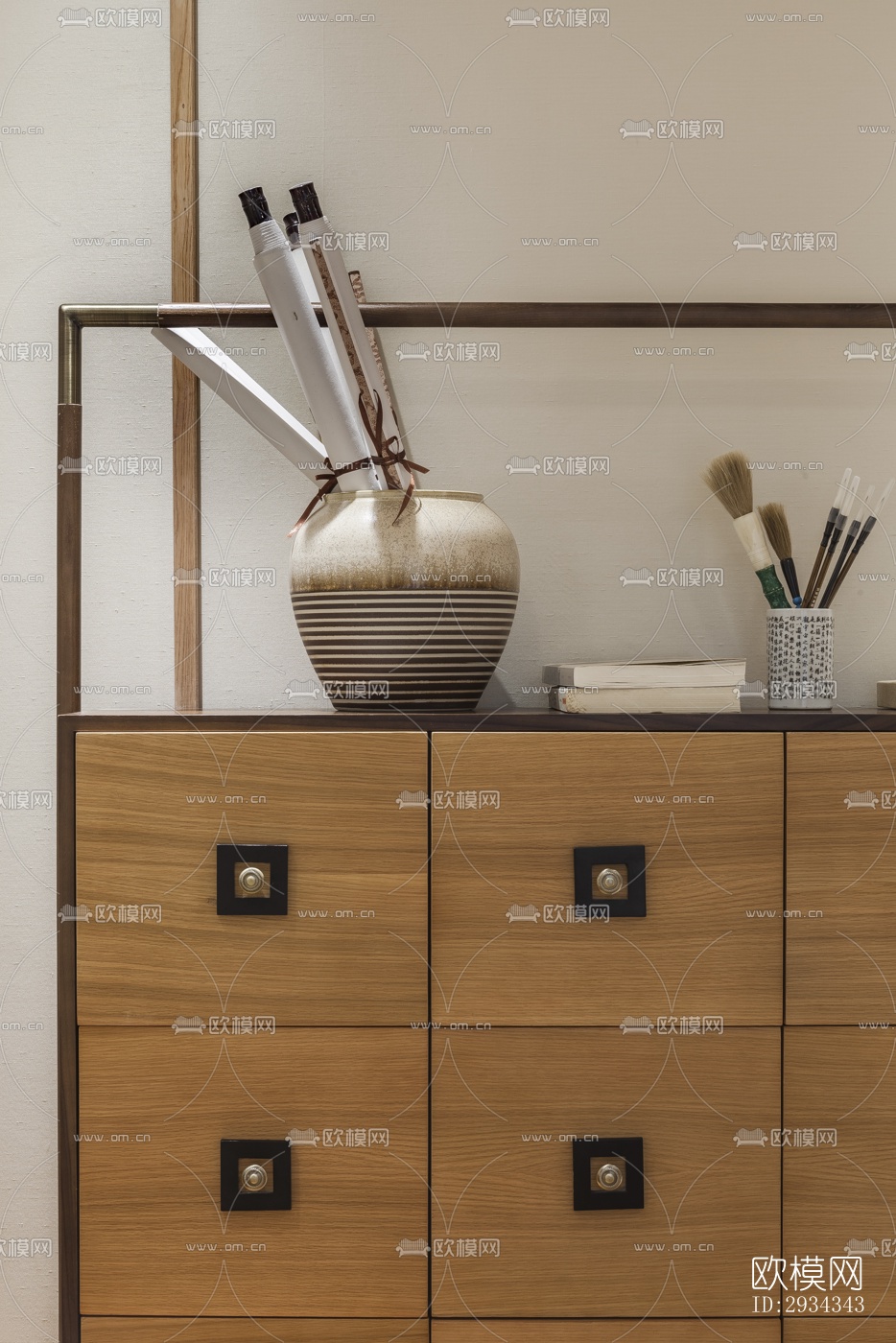 中式平层效果图下载（渲染图16）