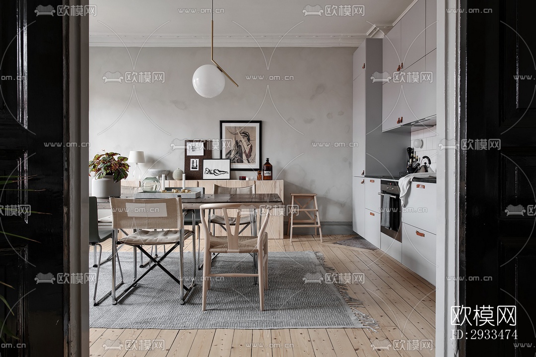 北欧公寓效果图下载（渲染图4）