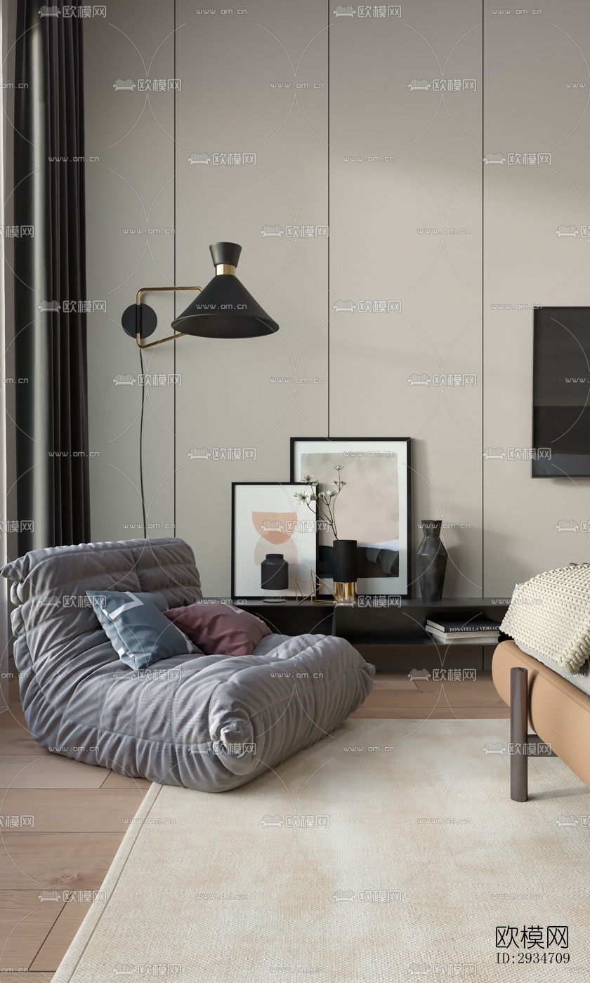 现代平层效果图下载（渲染图14）