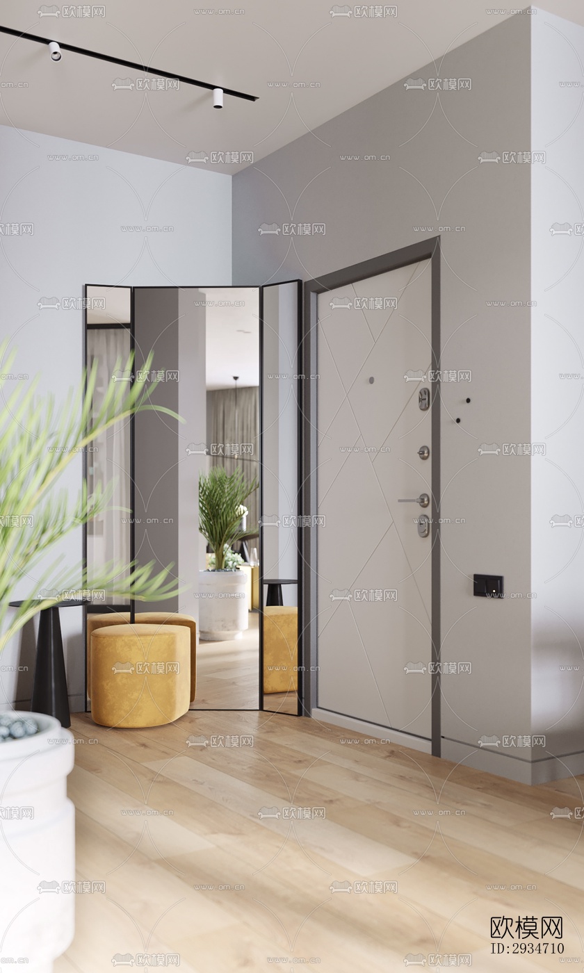 现代平层效果图下载（渲染图5）