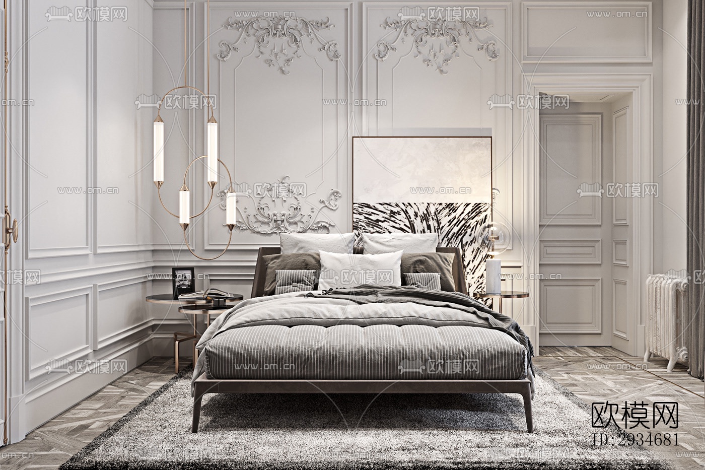 欧式平层效果图下载（渲染图10）