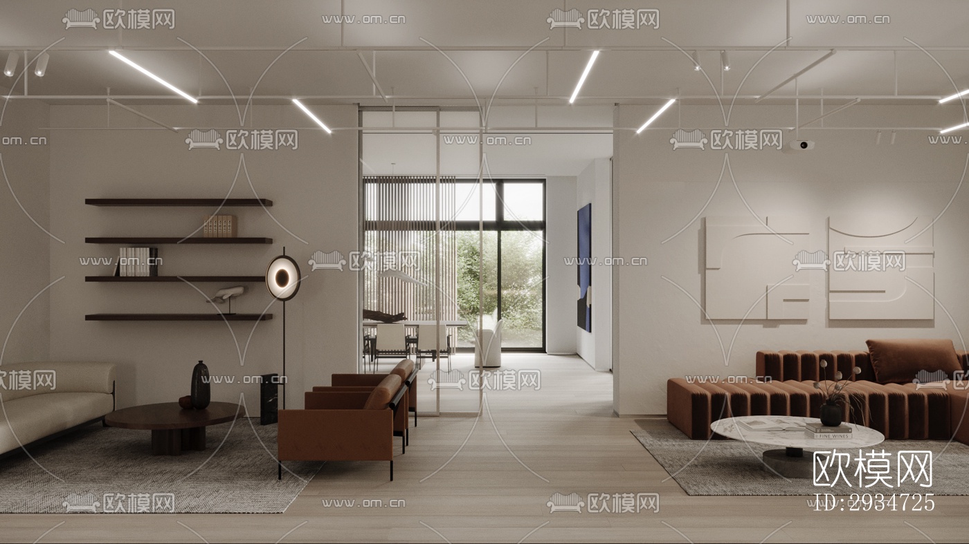 现代平层效果图下载（渲染图17）