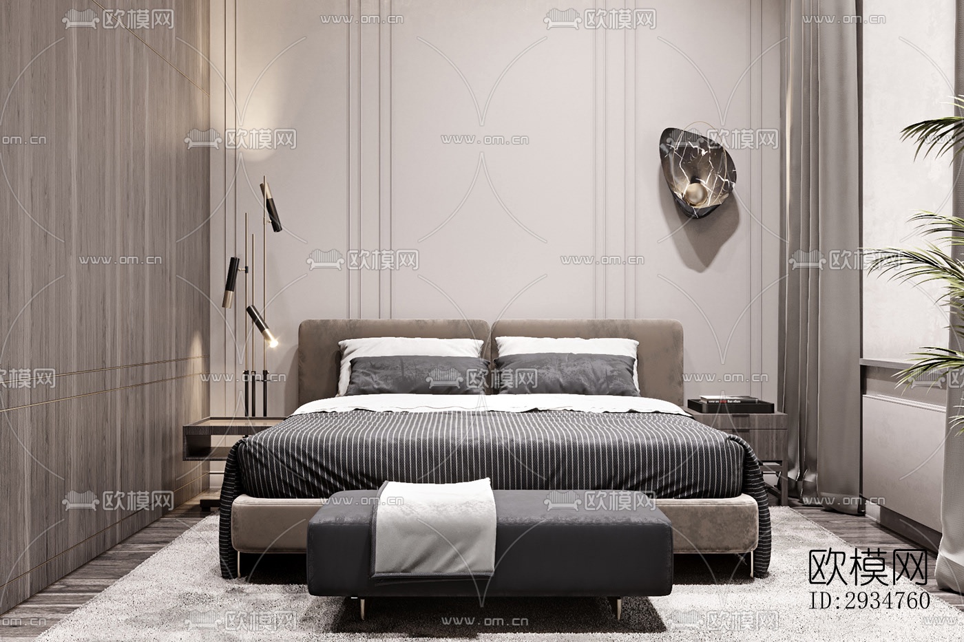 现代平层效果图下载（渲染图3）