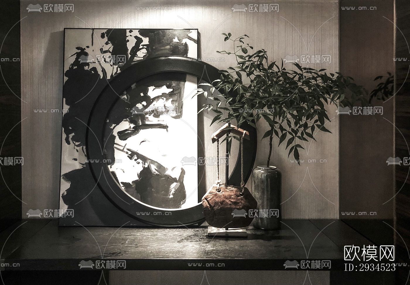 新中式平层效果图下载（渲染图20）