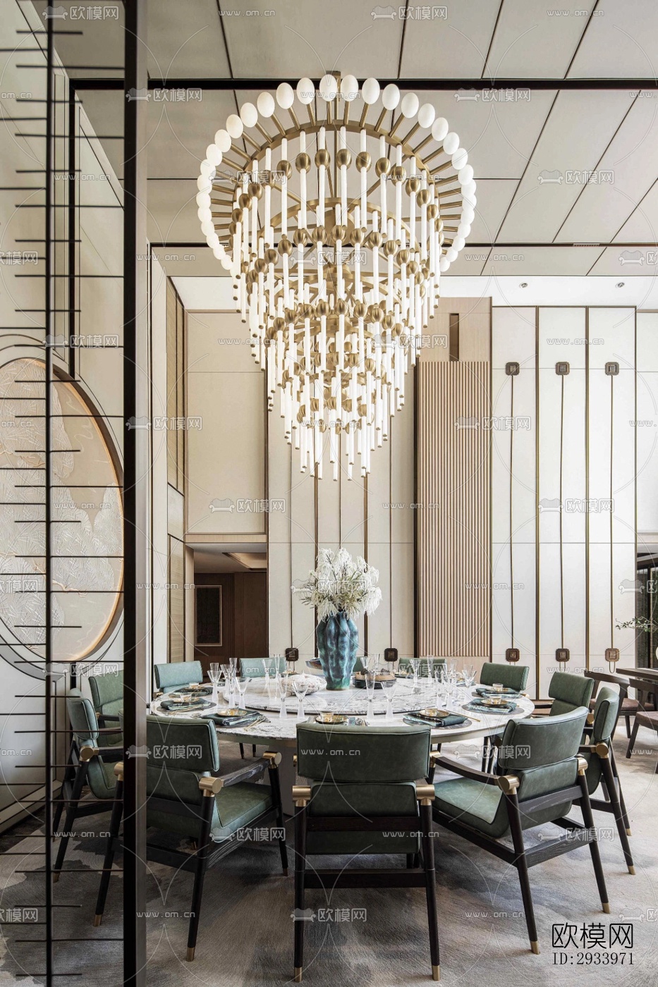 新中式别墅效果图下载（渲染图6）