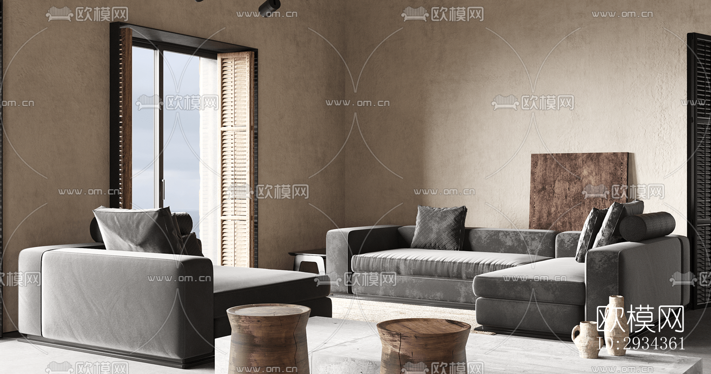 侘寂平层效果图下载（渲染图18）