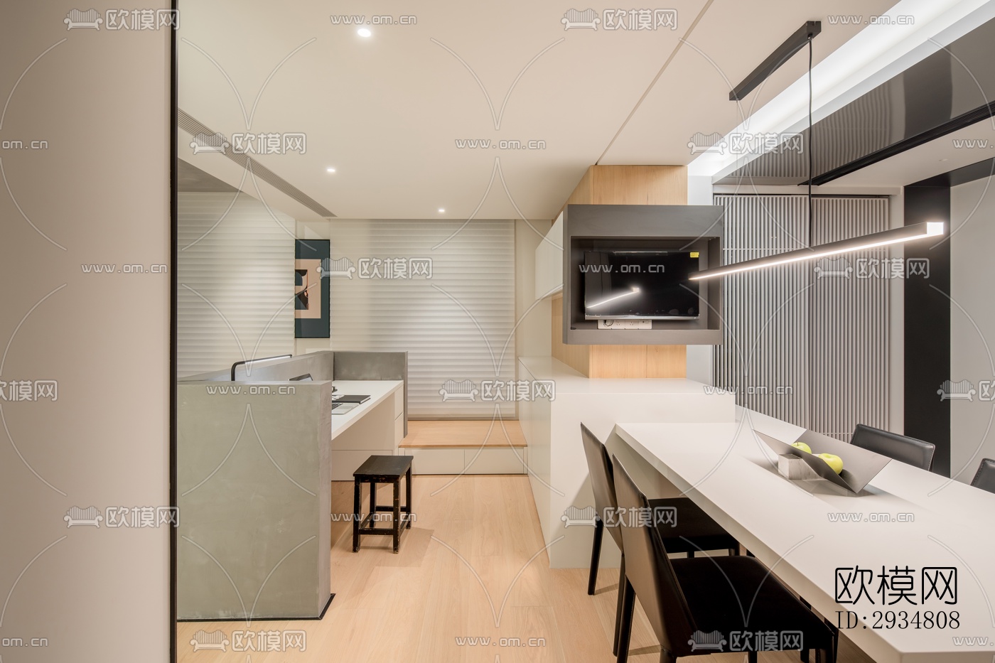 现代平层效果图下载（渲染图18）