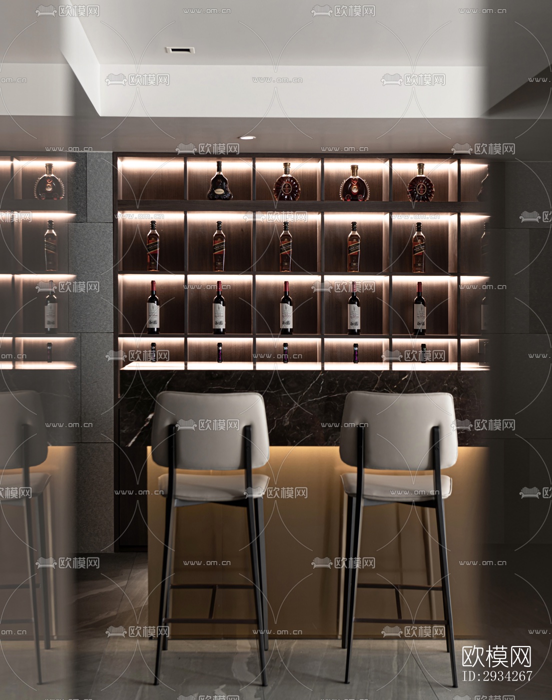 现代复式效果图下载（渲染图3）