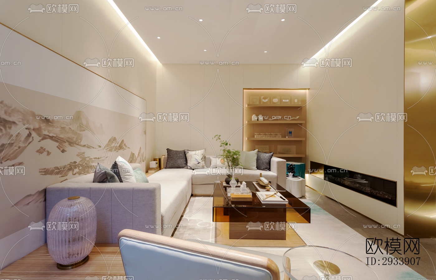 新中式别墅效果图下载（渲染图4）